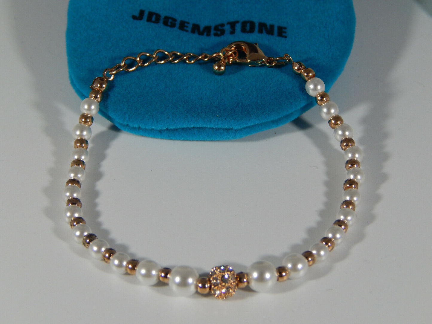 JDGEMSTONE rosegold Frauen Mädchen Armband Mode Schmuck Damenarmband Perlen