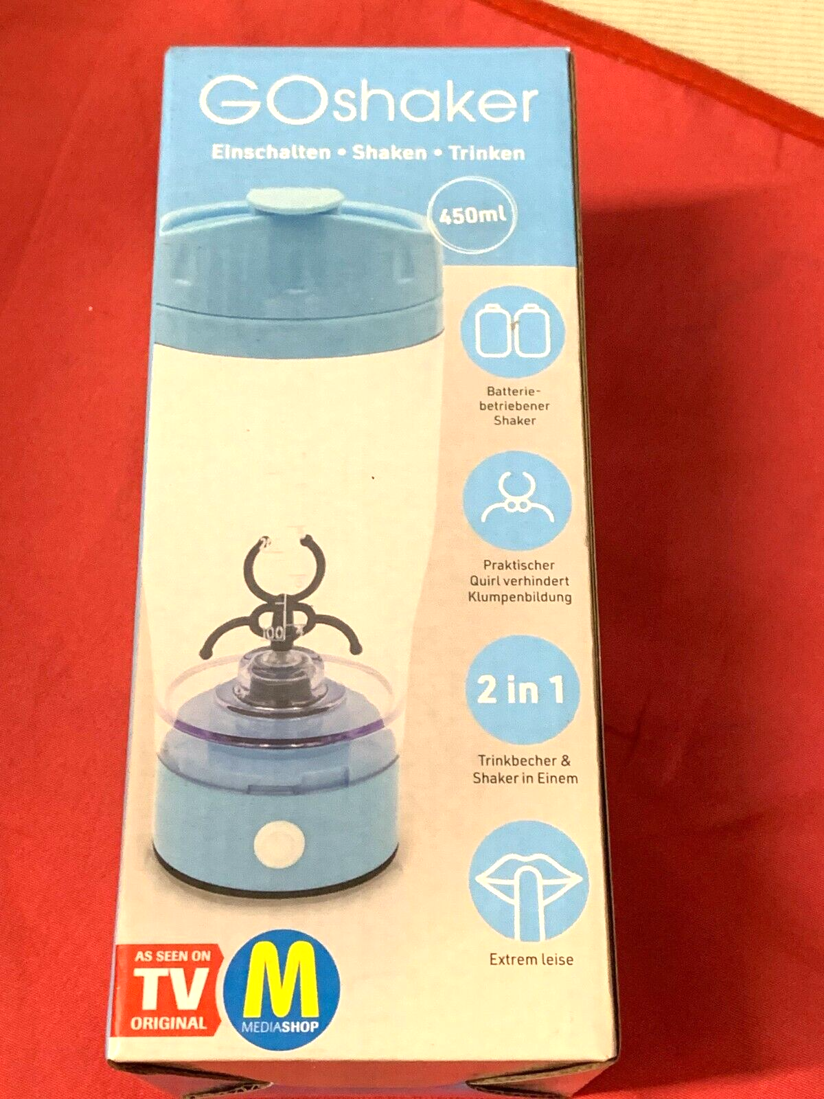 Go Shaker Einschalten – Shaken – Trinken Elektrischer Eiweisshaker Trinkflasche