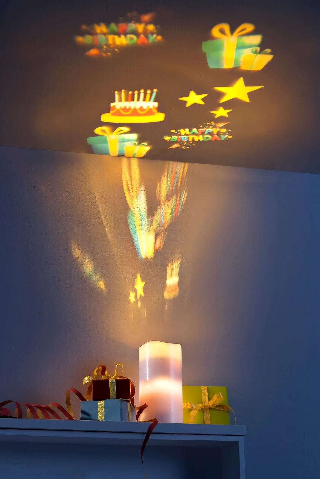 LED-Projektorkerze "Seasons", 10-tlg. LED Deko Kerze Wohnungsdeko Stimmungslicht