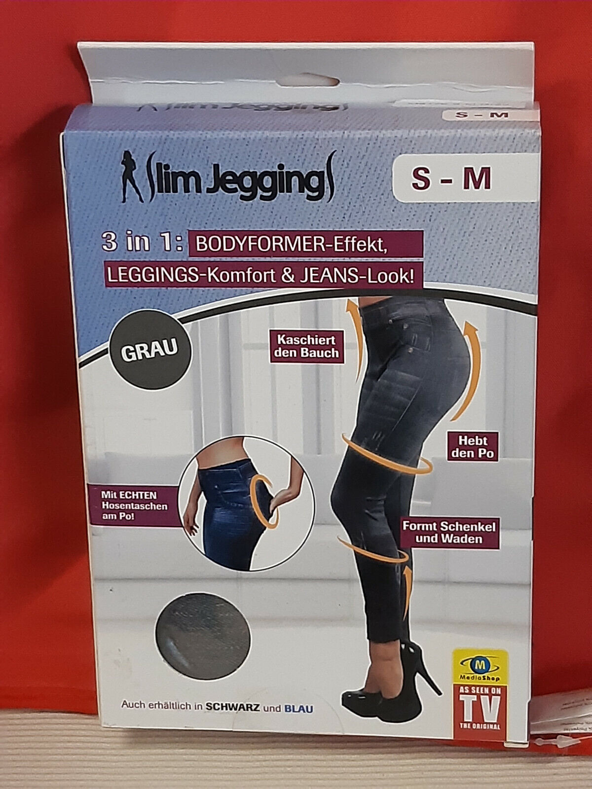 3 mal Slim Jeggings - S-M in grau