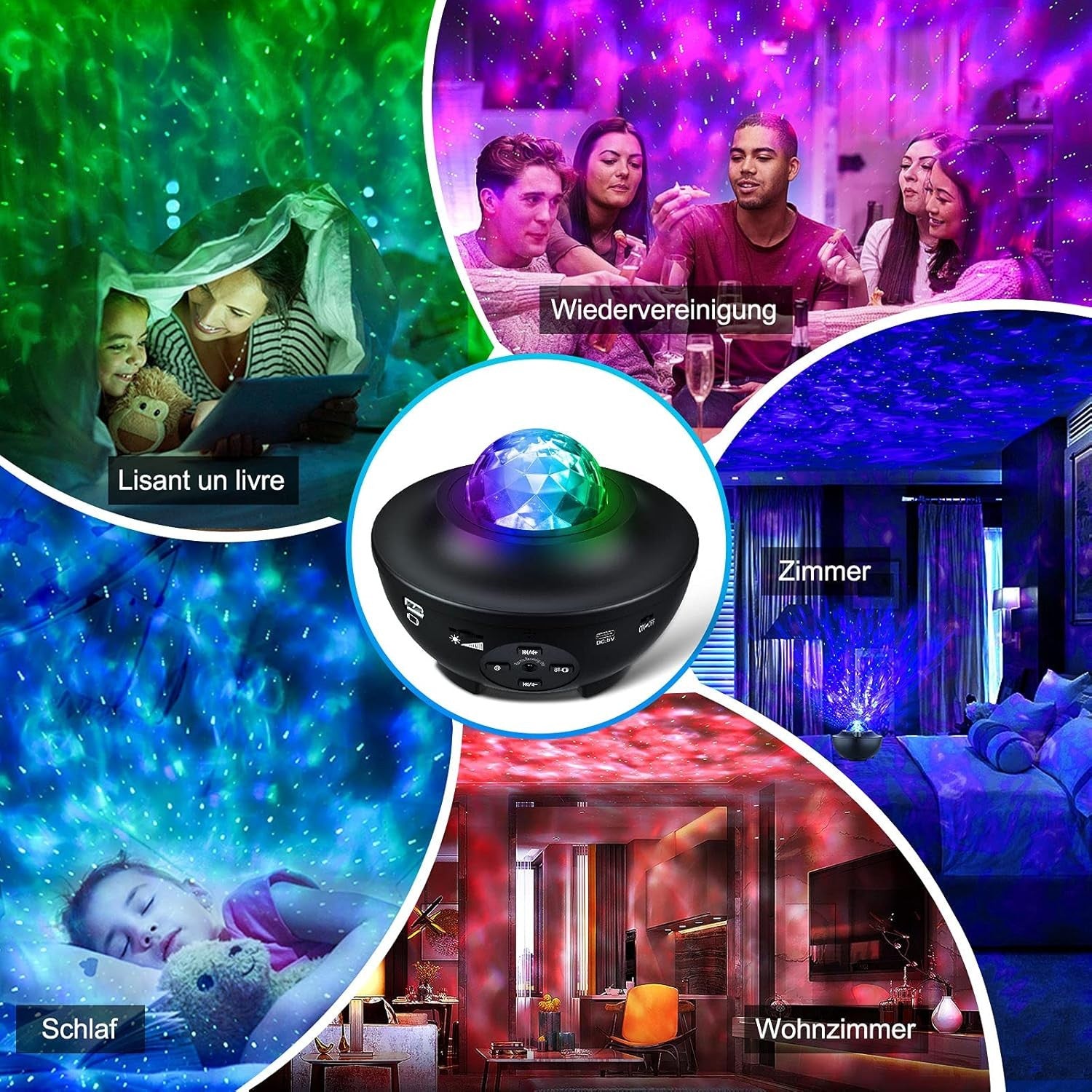 LED Sternenhimmel Projektor WLAN Galaxy Nachtlicht Bluetooth Musikplayer