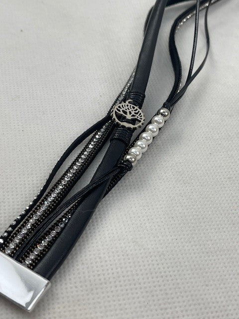 Crystal Blue Fashion For Fun Damen Armband mit Magnetverschluss (Schwarz)