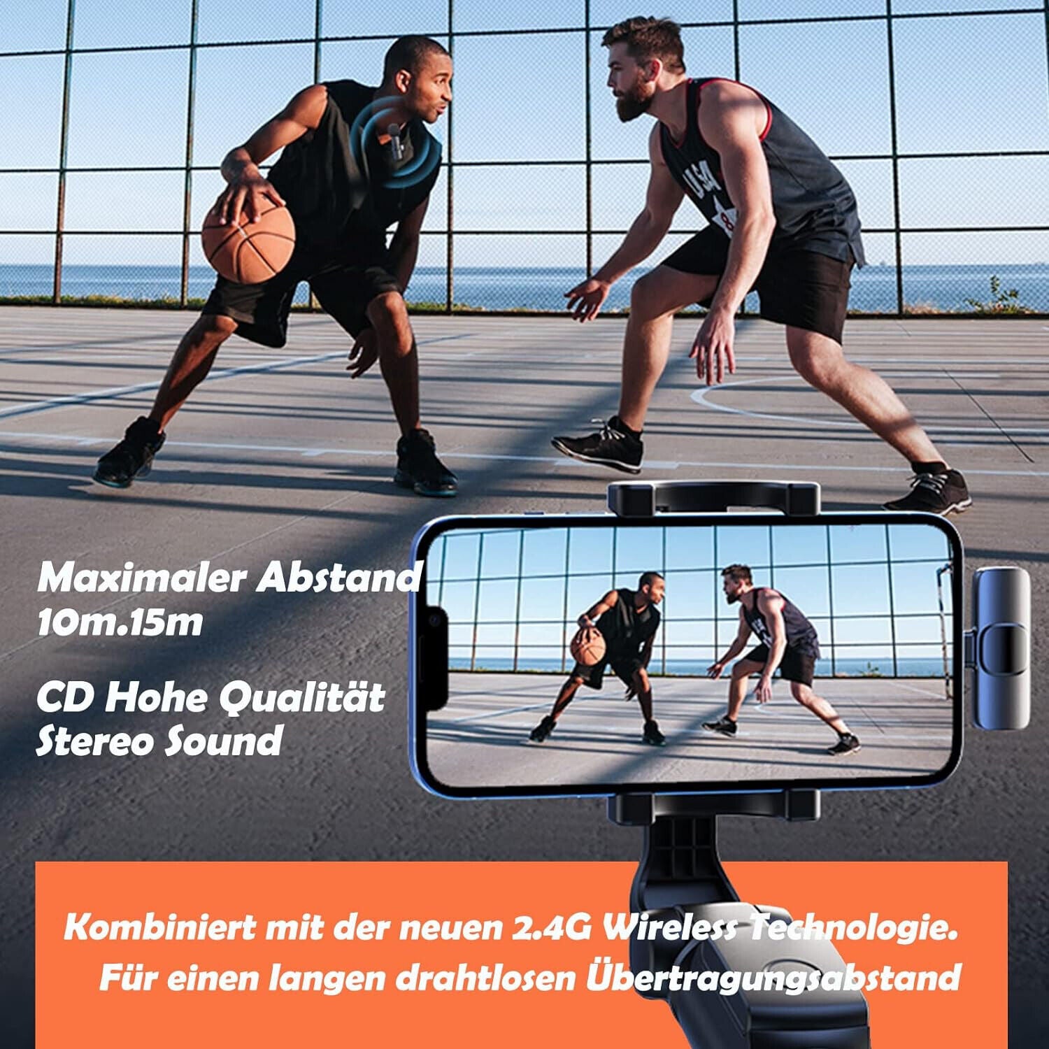 Wireless Lavalier Mikrofon für iPhone Ansteckmikrofon Kabellos Microphone USB-C