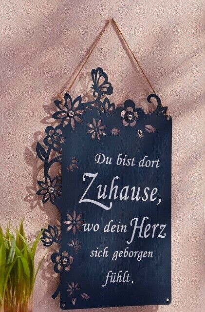 Metallschild "Zuhause"