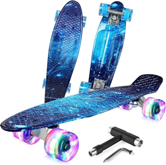 Skateboard Komplette 22 Zoll Mini Cruiser Skateboard für Kinder Jugendlic