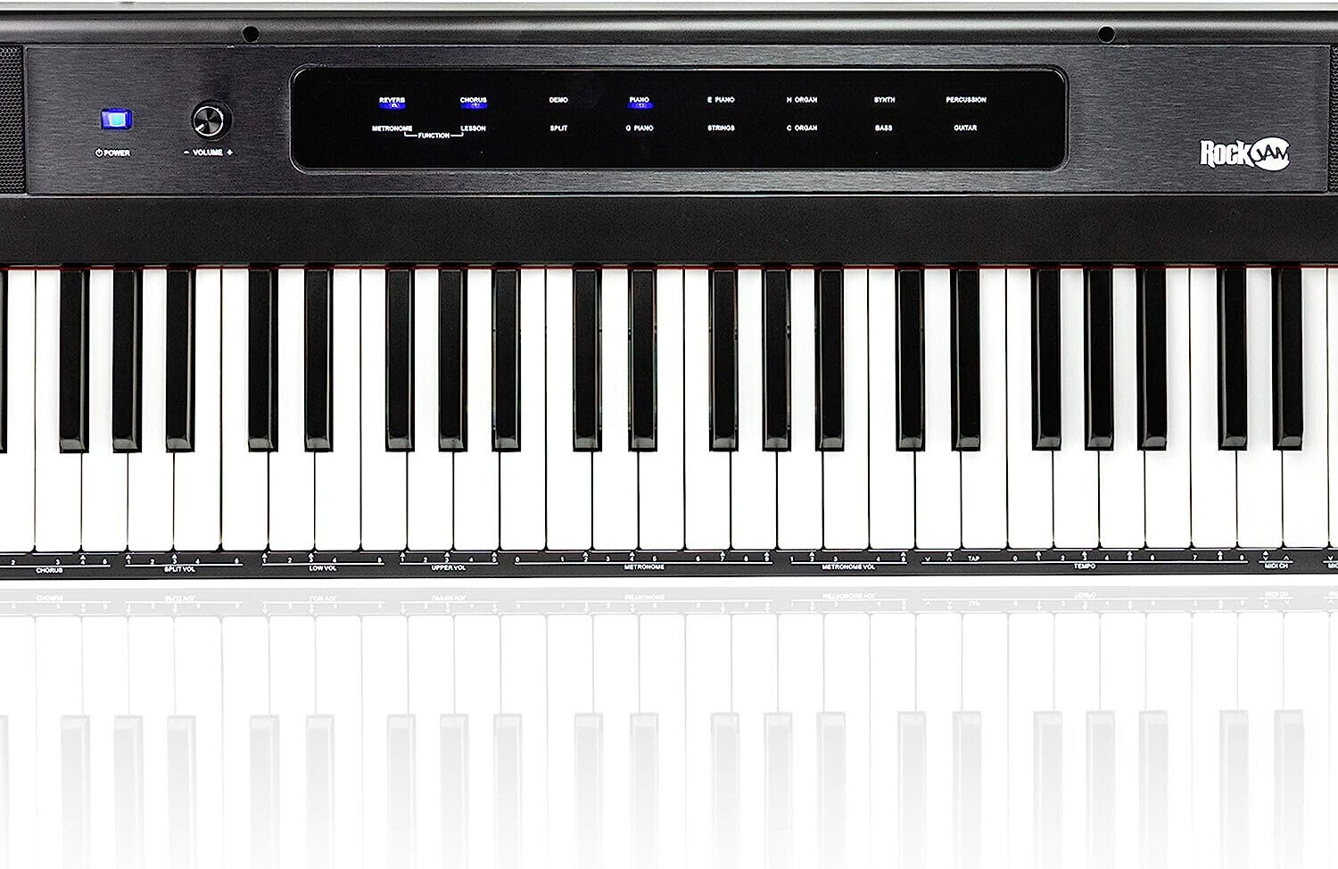 Keyboard Digitales Klavier mit Notenständer, volle Größe Schwarz, Rockjam 88 Key