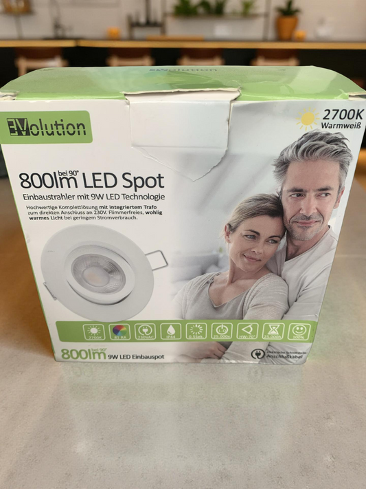 Evolution LED Einbaustrahler 9W | 50mm Einbautiefe | Ø90mm Bohrlochdurchmesser |