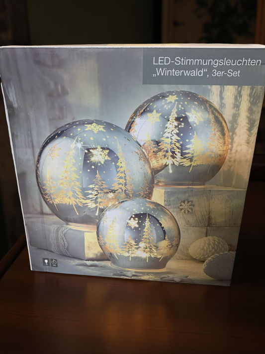 LED-Stimmungsleuchten "Winterwald" 3er-Set Dekoration Wohnungsdeko LED Licht