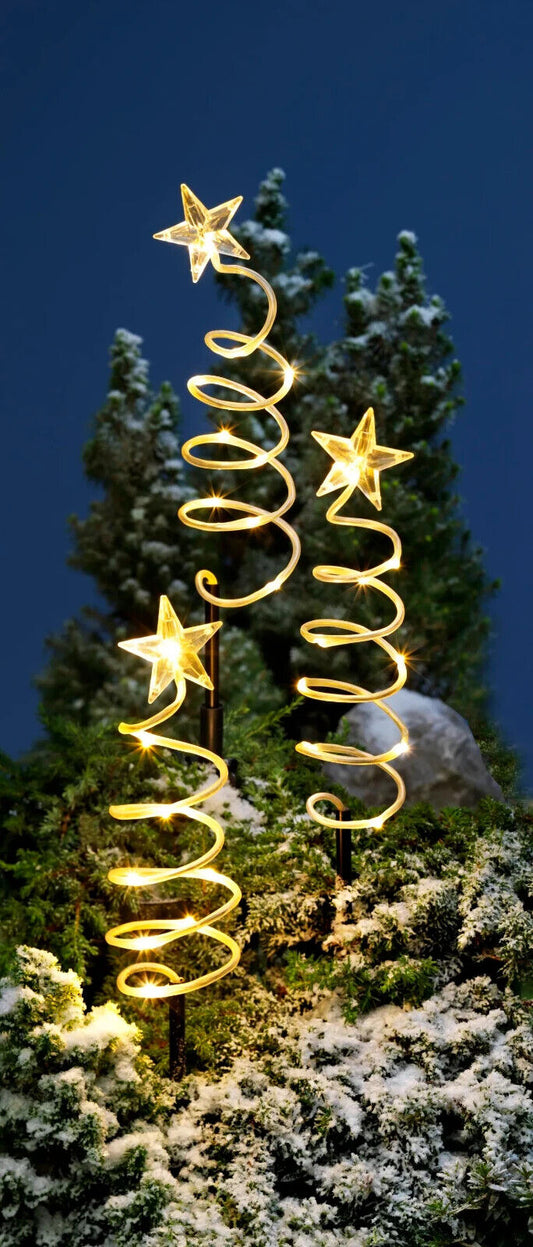 LED-Gartenstecker ''Sterne'', 3er-Set LED Beleuchtung Advent Deko Weihnachtsdeko