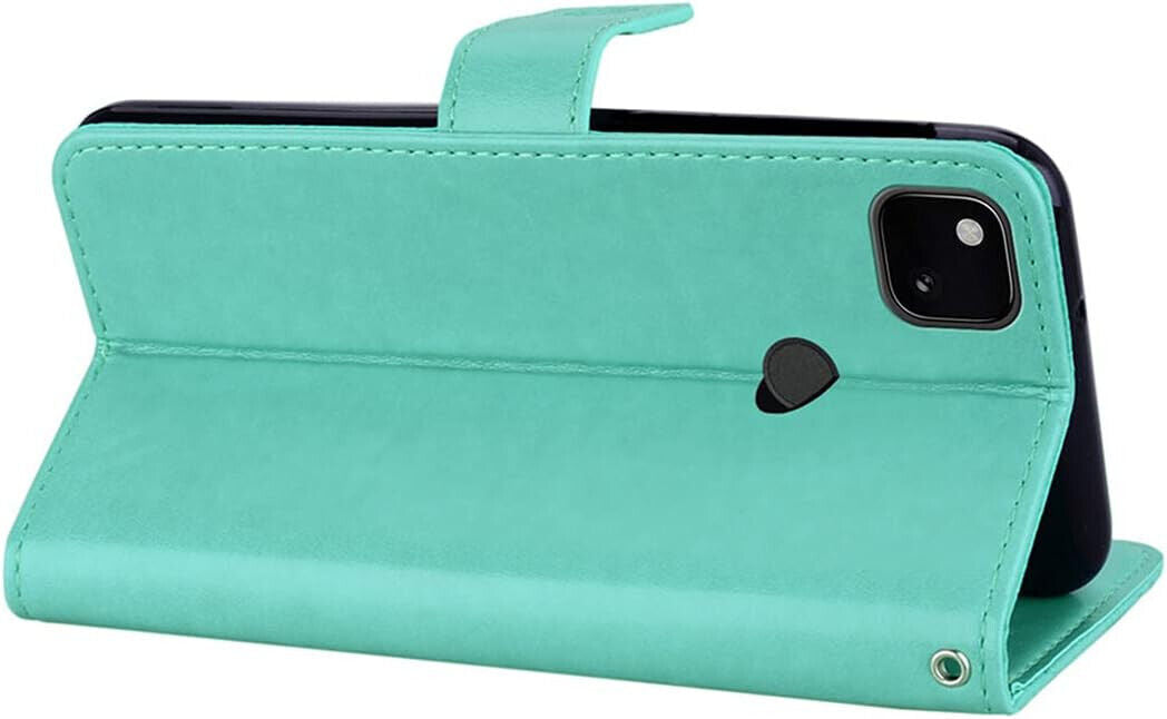 Hülle für Google Pixel 4A 5G Case, Owl Embossed Bling Glitzer PU Leder Tasche