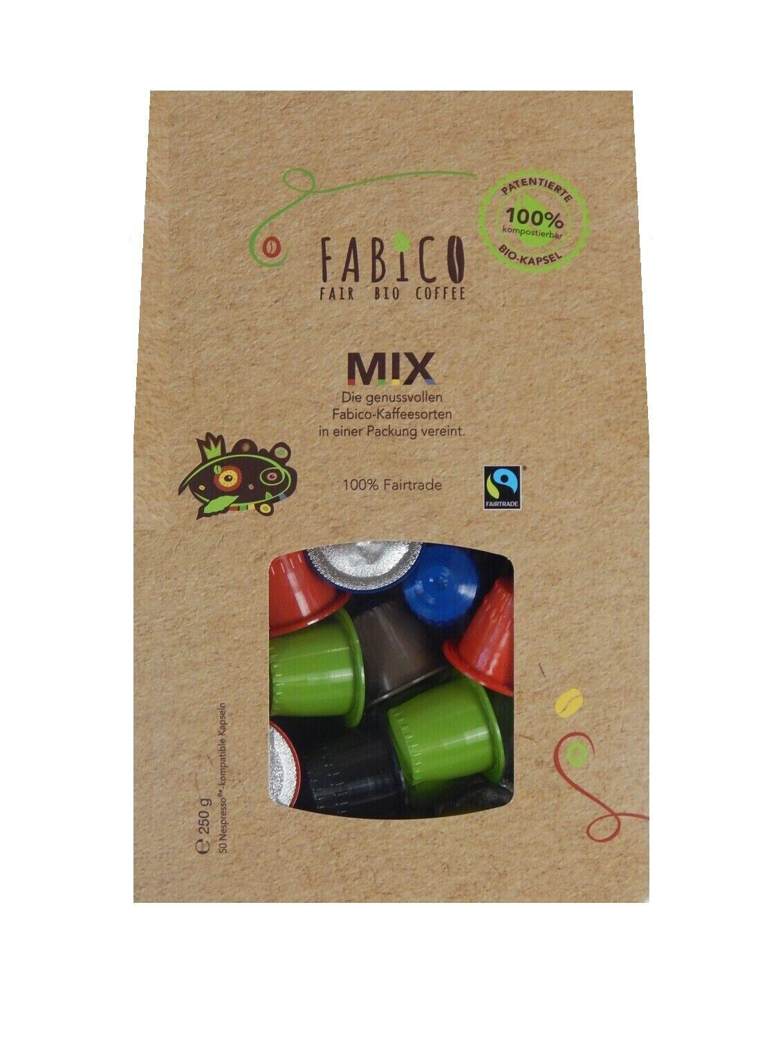 Kaffeekapseln MIX 50er BIO für Nespresso Kaffee Filterkaffee Cafe Crema Mocca