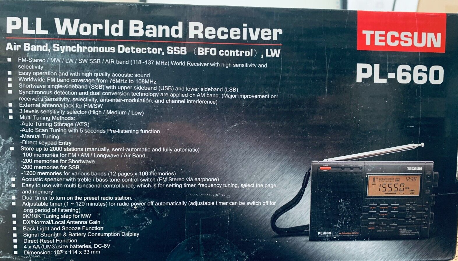 Tecsun PL-660 PLL SSB Weltempfänger mit 2000 Speichern