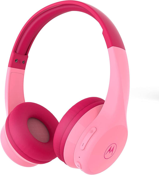 Motorola Moto JR300 Bluetooth Kinder Kopfhörer mit Mikrofon On-Ear Wireless Rosa