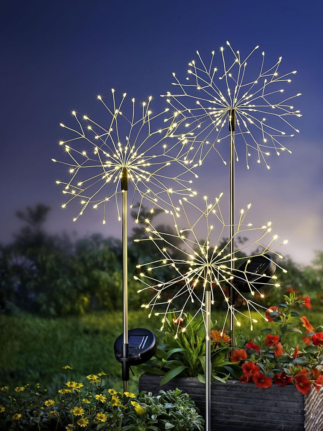 LED-Gartenstecker "Pusteblume" 3er-Set