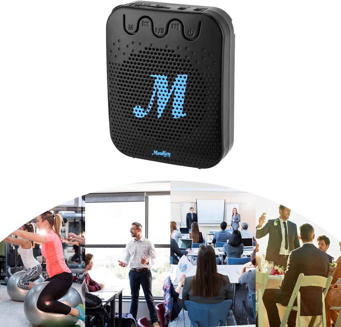Mini Sprachverstärker 10 W, Moukey Tragbarer wiederaufladbarer Voice Amplifier