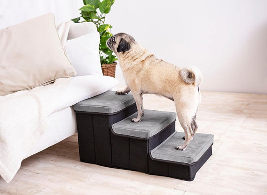 Hundetreppe mit Stauraum - Treppen für Hunde und Katzen, Rampe für kleine oder a