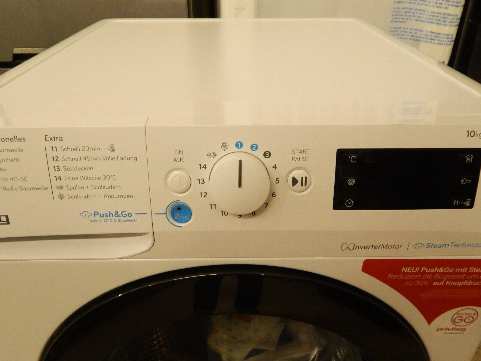 Privileg PWFV X 1073 A Waschmaschine 10kg Dampf-Programme 1400U/min in Weiß