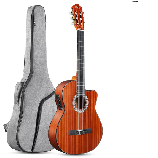 WINZZ AC309CE-39 (4/4) Nylon String Acoustic/Electric Guitar und Pedal