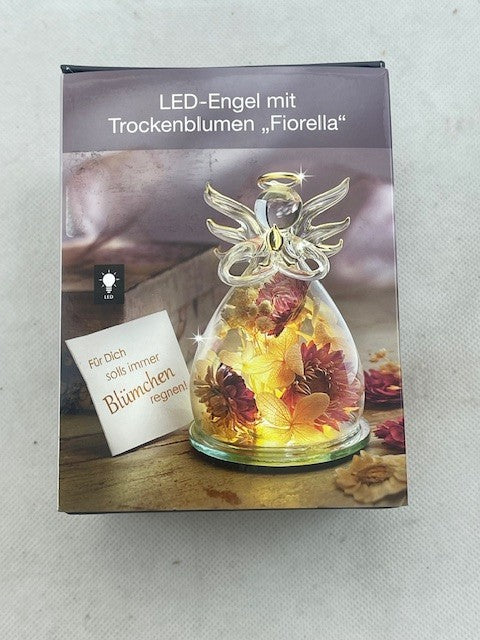 LED-Engel mit Trockenblumen "Fiorella"