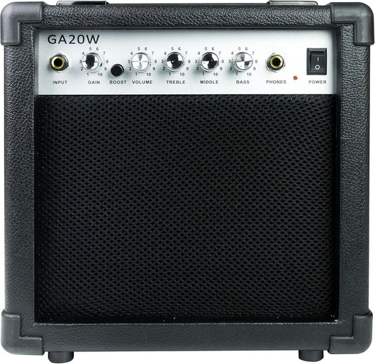 RockJam GA-20W 20 Watt Gitarrenverstärker mit Kopfhörerausgang und Effekten