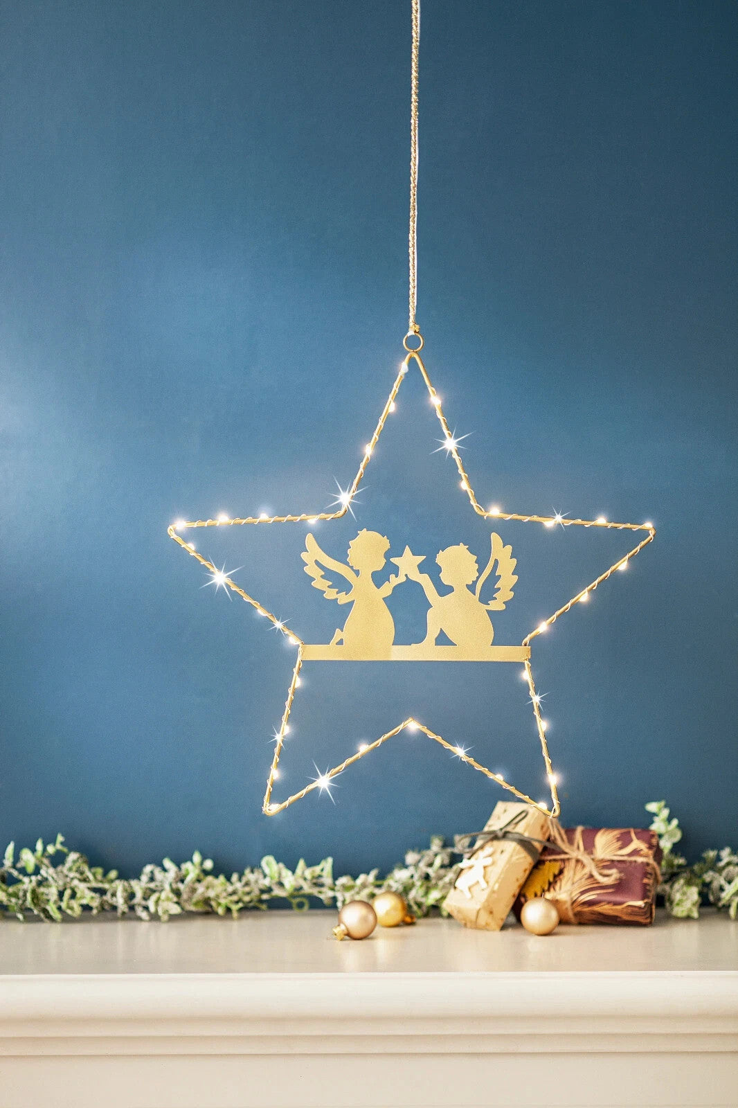 LED-Dekohänger Stern "Engelsgeflüster" Deko Weihnachtsdeko Advent Dekoration