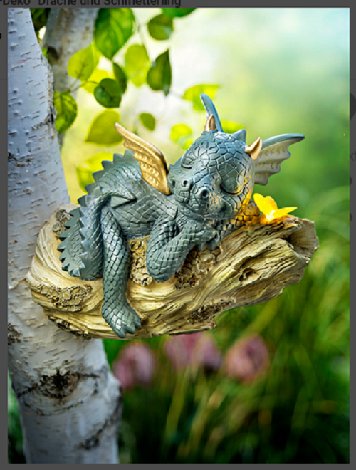 solar deko drache und schmetterling