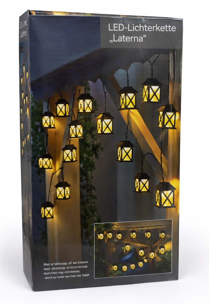 LED Lichterkette Laterna Laternenkette warmweiß Garten Balkon Weltbild