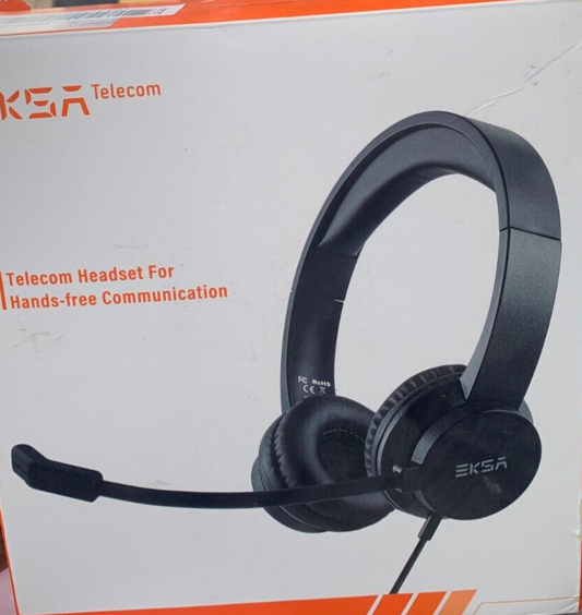 EKSA H12 PC Headset mit Mikrofon, 3,5 mm Business Headset mit Stummschalter & La