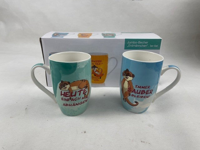 Jumbo-Becher "Erdmännchen", 2er-Set