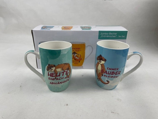 Jumbo-Becher "Erdmännchen", 2er-Set