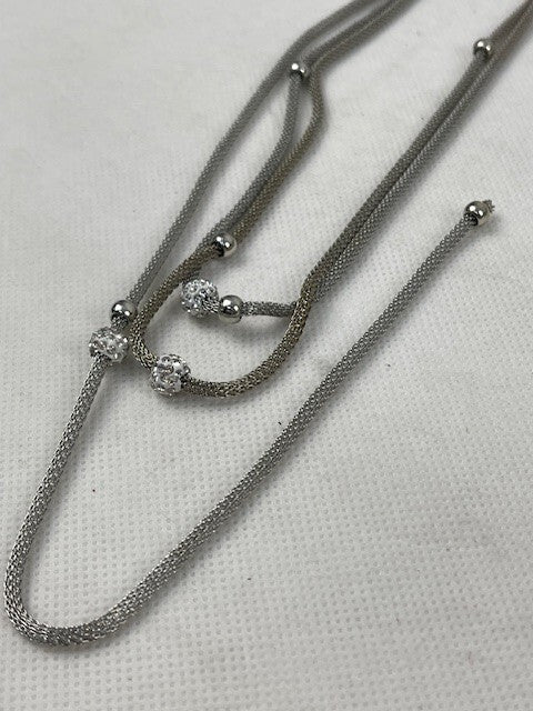 Crystal Blue Halskette Silber