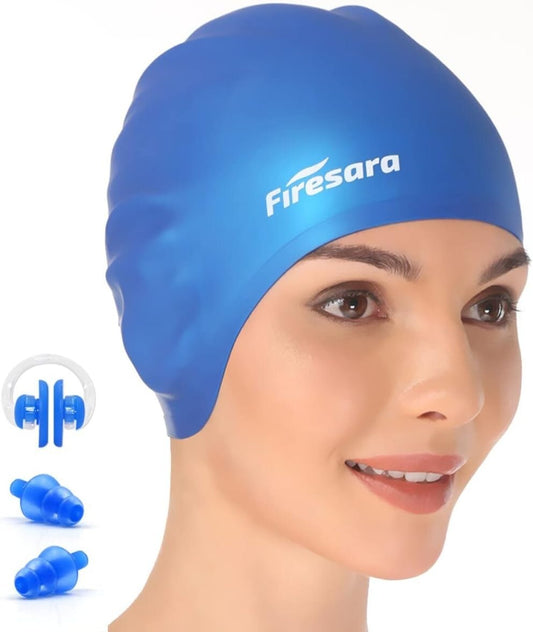 Firesara Badekappe, original aktualisiertes ergonomisches 3D-Design mit Nasencli