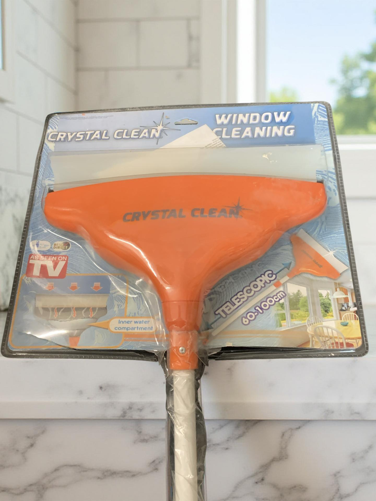 Fensterreinigungsset mit Teleskopgriff Crystal Clean, geeignet für jede Oberfläc