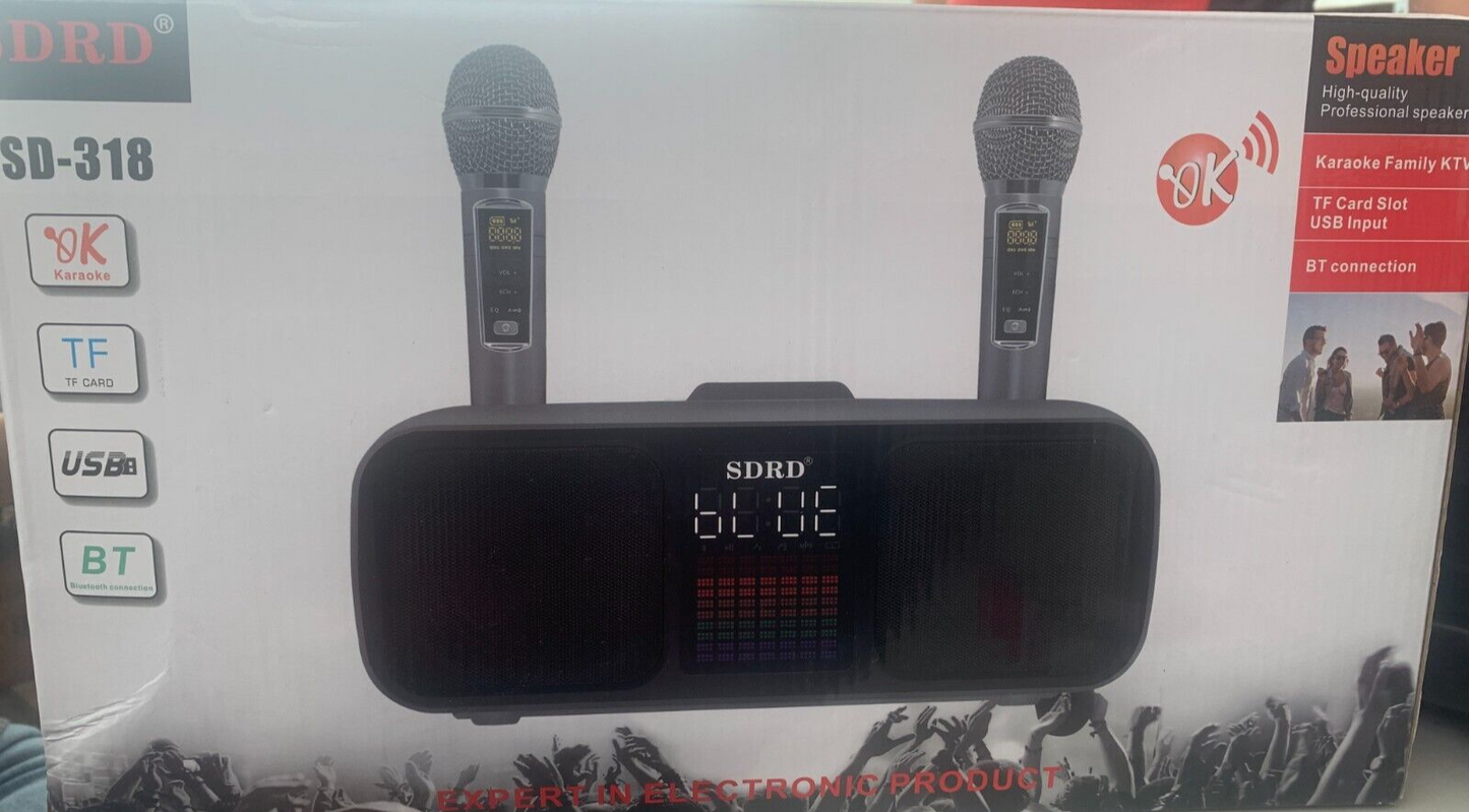 SDRD SD-318 Karaoke Family KTV Blau, Bluetooth-Verbindung, TF-Kartensteckplatz,