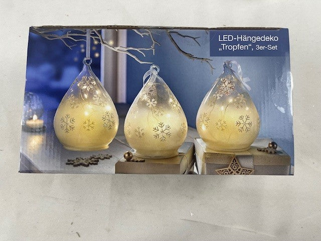 LED-Hängedeko "Tropfen", 3er-Set