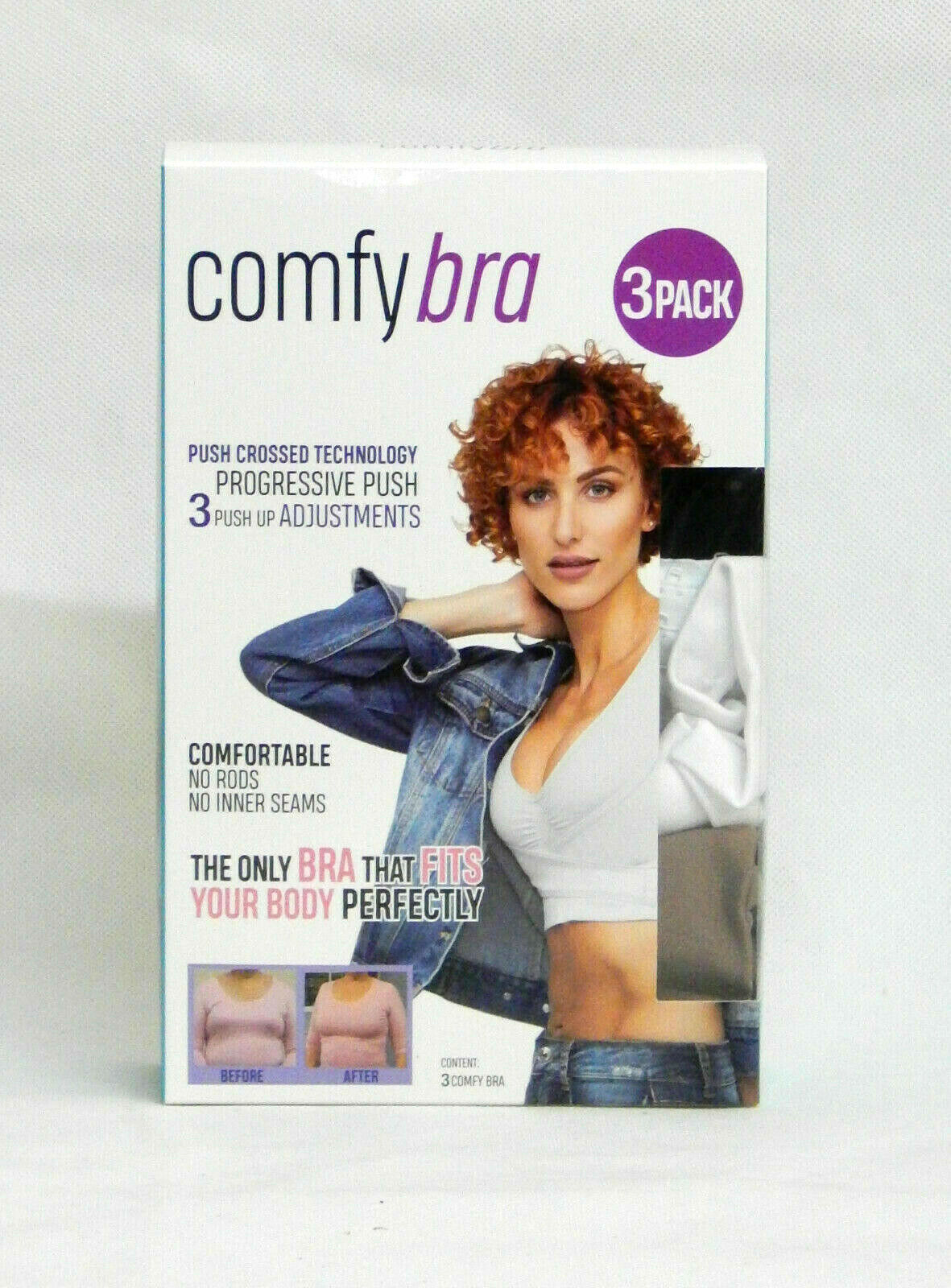 Comfy Bra - Nahtlose Damen BH 3er Set  ohne Bügel   Größe (L= 34/36)