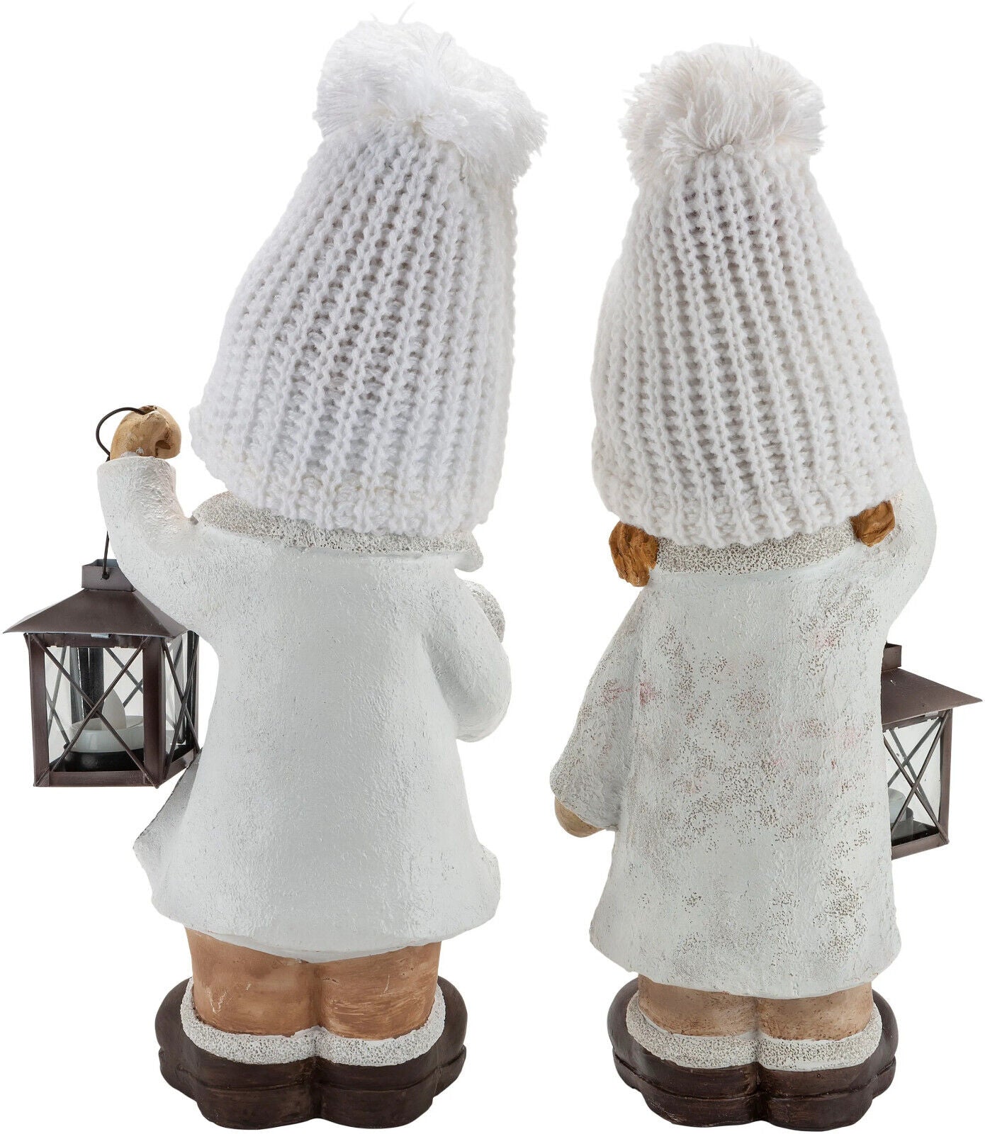 Dekofiguren Winterkinder "Edda & Lars" mit LED-Laternen, 2er-Set Deko Advent