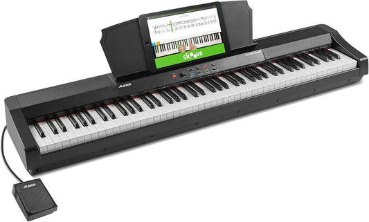 Alesis Recital Grand – E Piano 88 Tasten mit Hammermechanik Gewichteten Volle Gr