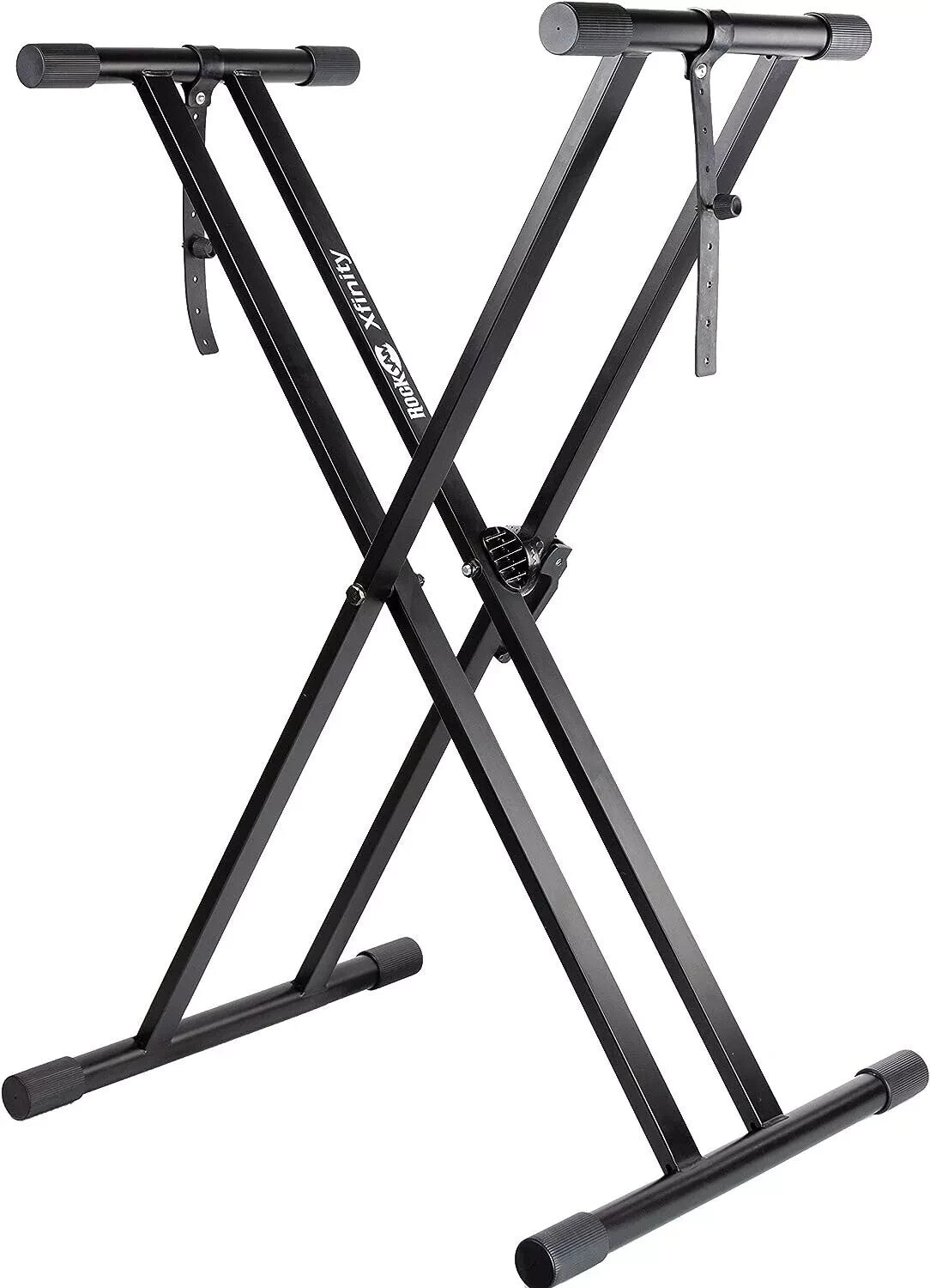Keyboardständer RockJam XX363 Doppelstrebig verstellbar Schwarz Black