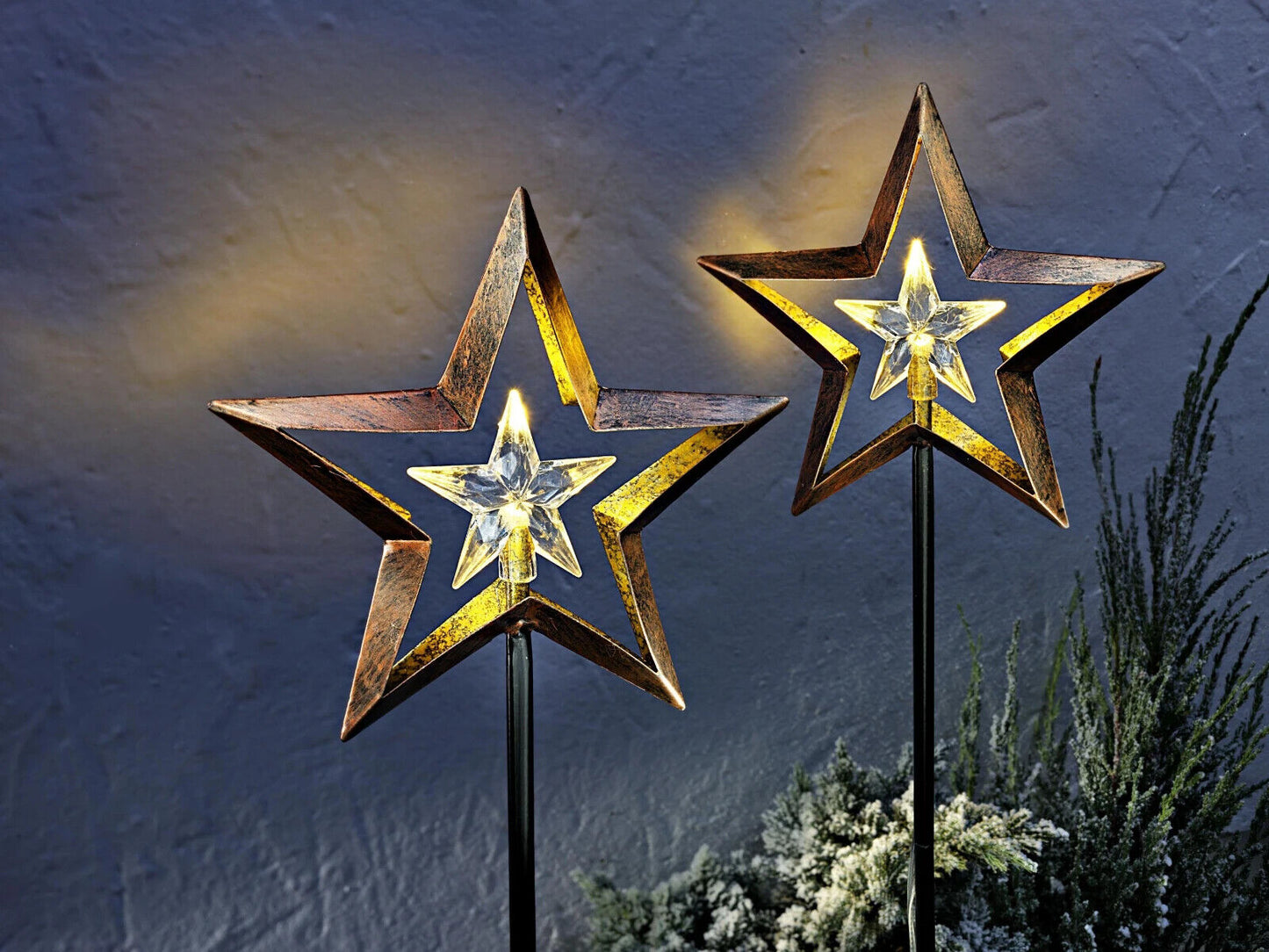LED-Gartenstecker "Shiny Stars" 2er-Set