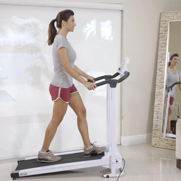 iWalk Laufband zusammenklappbar inkl. Bordcomputer Sport Fitness Gerät Weiß