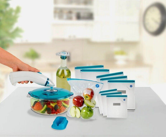 Vac' n Pack, 13-tlg. Megaset Vakuumiergerät Vakuumierer Vakumiersystem aus TV
