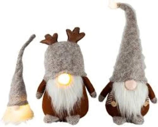 LED-Dekofiguren Wichtel Finn Faxe & Flake 3er Set - Wie neu