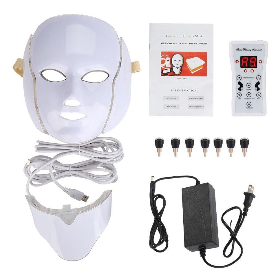LED Gesichtsmaske, 7-farbige klare Anti-Aging Gesichtsmaske, zielt auf Akne usw.
