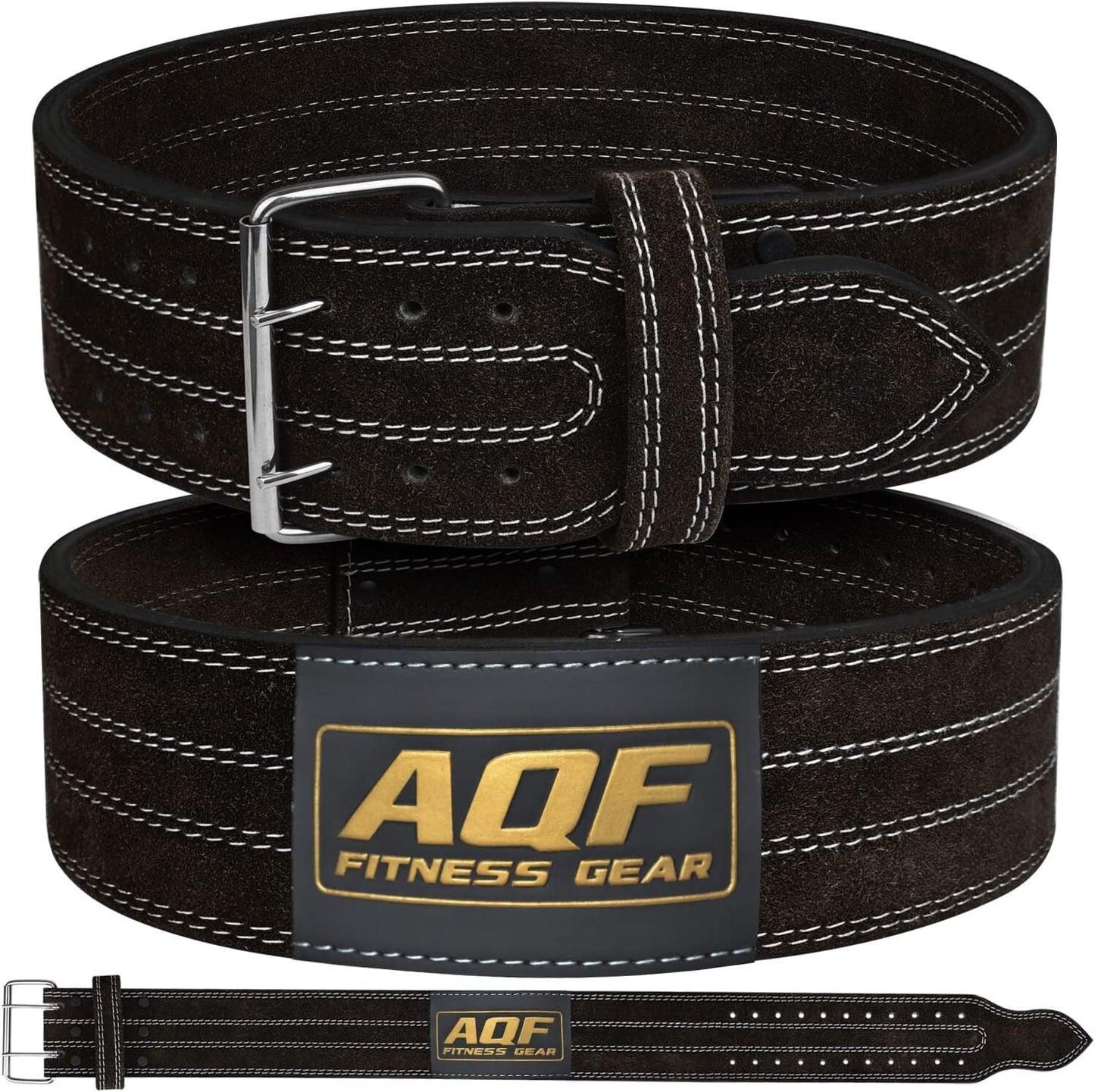 AQF Gewichthebergürtel 4" Leder Gepolsterte Kraftraining Gürtel