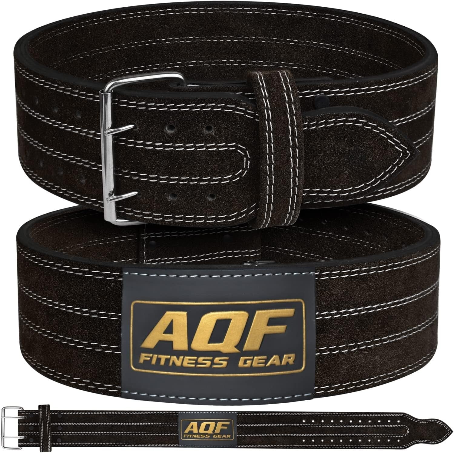 AQF Gewichthebergürtel 4" Leder Gepolsterte Kraftraining Gürtel