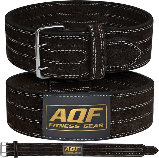 AQF Gewichthebergürtel 4" Leder Gepolsterte Kraftraining Gürtel