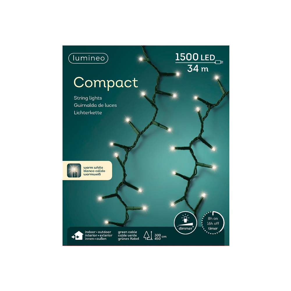 Lumineo Lichterkette Compact 1500 LED 34 m