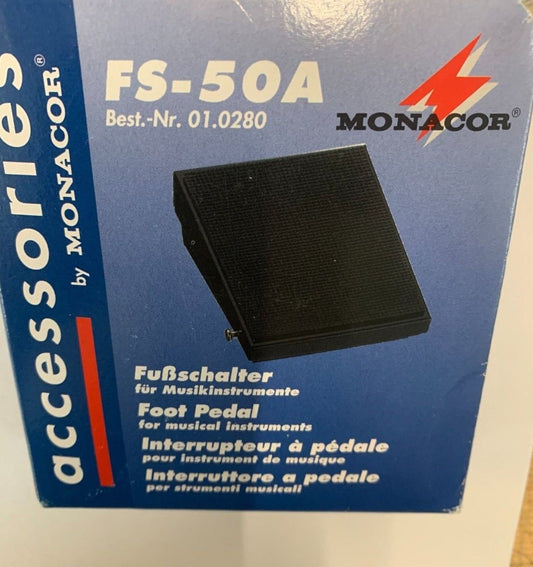 MONACOR FS-50A Fußpedal für Gitarrenverstärker, 3-m-Anschlusskabel, schwarz