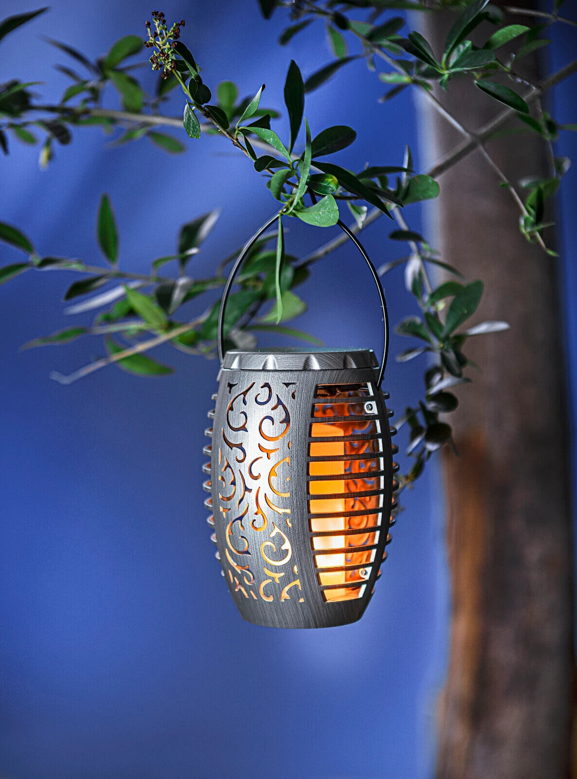 LED-Gartenstecker "Flame Silber" 2er-Set LED Beleuchtung Deko Gartendekoration